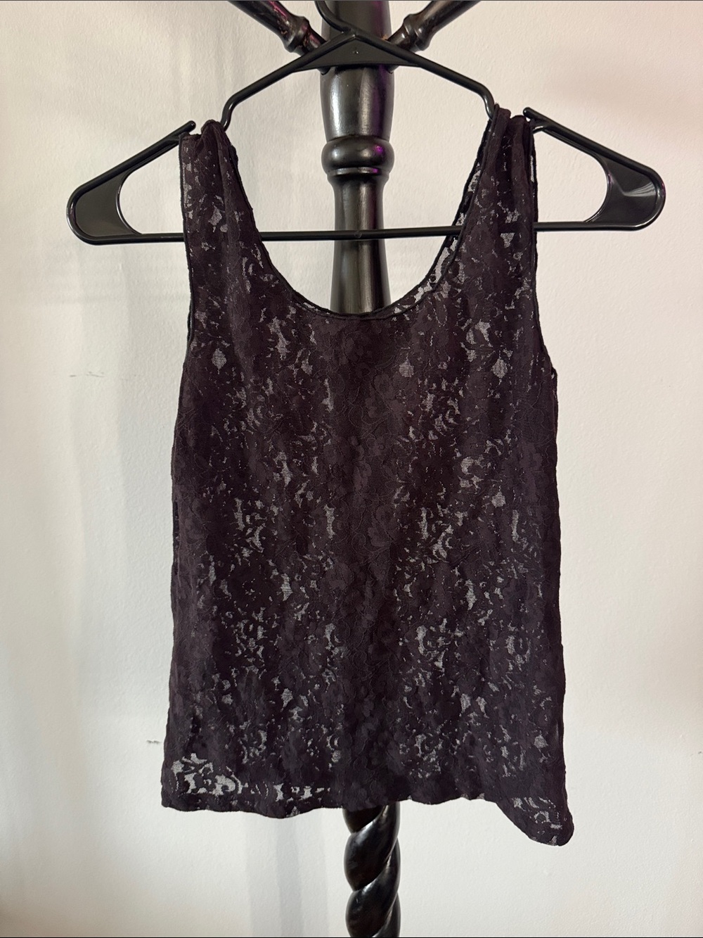 Black Lace Tank Top - Women